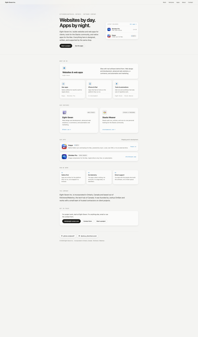 Eight-Seven Inc. website