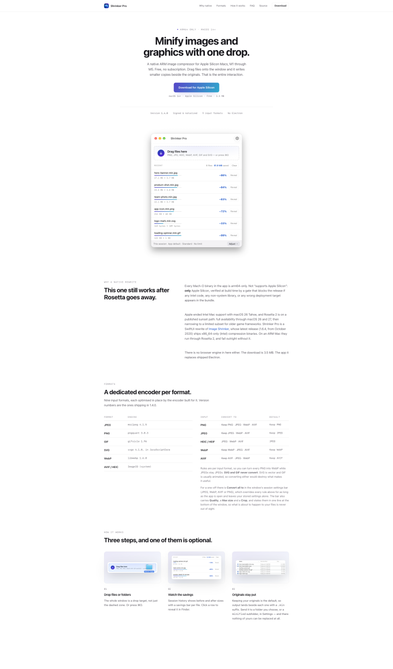 Shrinker Pro website